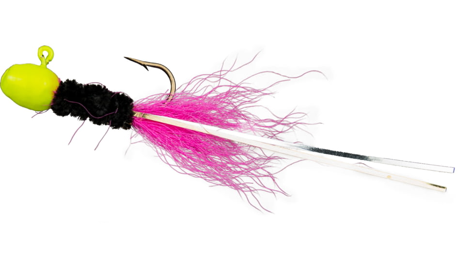 Slaters Jigs Crappie Jigs Number 4 Hook, 1/16 oz. 12/Cd Chartreuse/Black/Pink, 847T-16