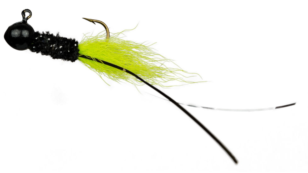 Slaters Jigs Crappie Jigs Number 6 Hook, 1/32 oz. 12/Cd Black/Black &amp; Silver/Chartreuse, 4BS8T-32
