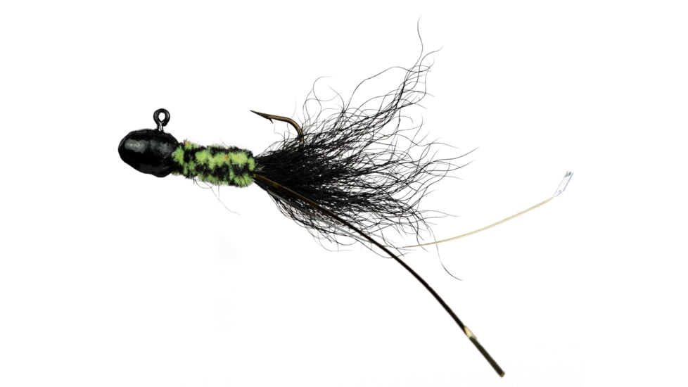 Slaters Jigs Double Trouble Jigs, Number 4 Hook, 1/16 oz. 12/Cd, Black/Black &amp; Green/Black, D4454T-16