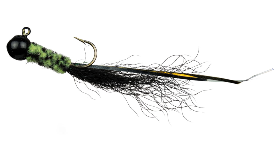Slaters Jigs Double Trouble Jigs, Number 6 Hook, 1/32 oz. 12/Cd, Black/Black &amp; Green/Black, D4454T-32