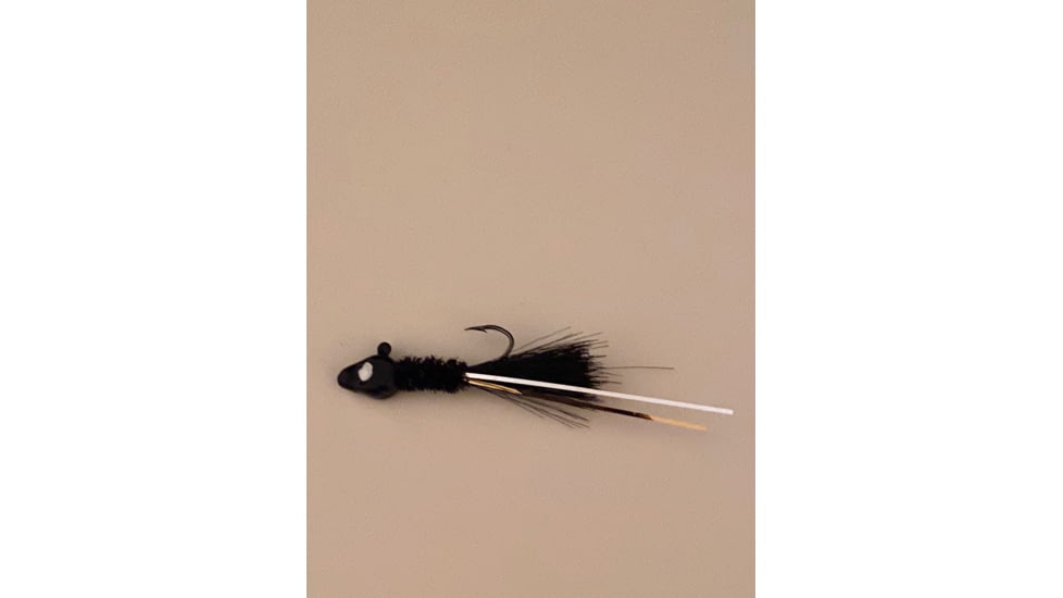 Slaters Jigs Light-nin Flash Jig Number 4 Sickle Hk-1/16 Oz. Black Head / Black Flash Body / Black Tail w/Streamers 12/CD, LF444T-16-12
