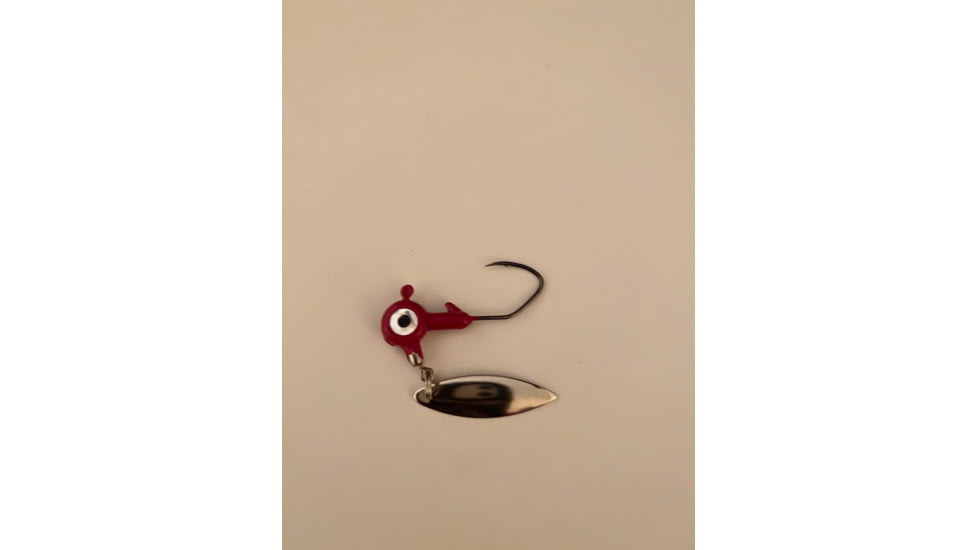 Slaters Jigs Slaters KillRSpin Jig Heads w/Willow Leaf Blade-Underspin Red Number 4 Hk. 1/16 oz. 5 Jig Heads/Pack, KSH164-5-RD