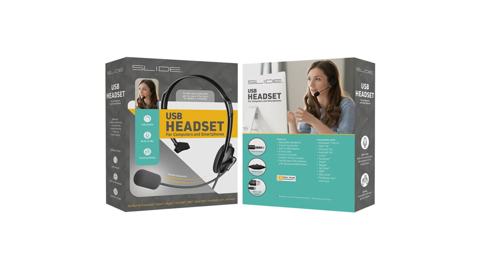 Slide Innovations 105 Headset And Mic Wired, Black, SLI-SCH105BK