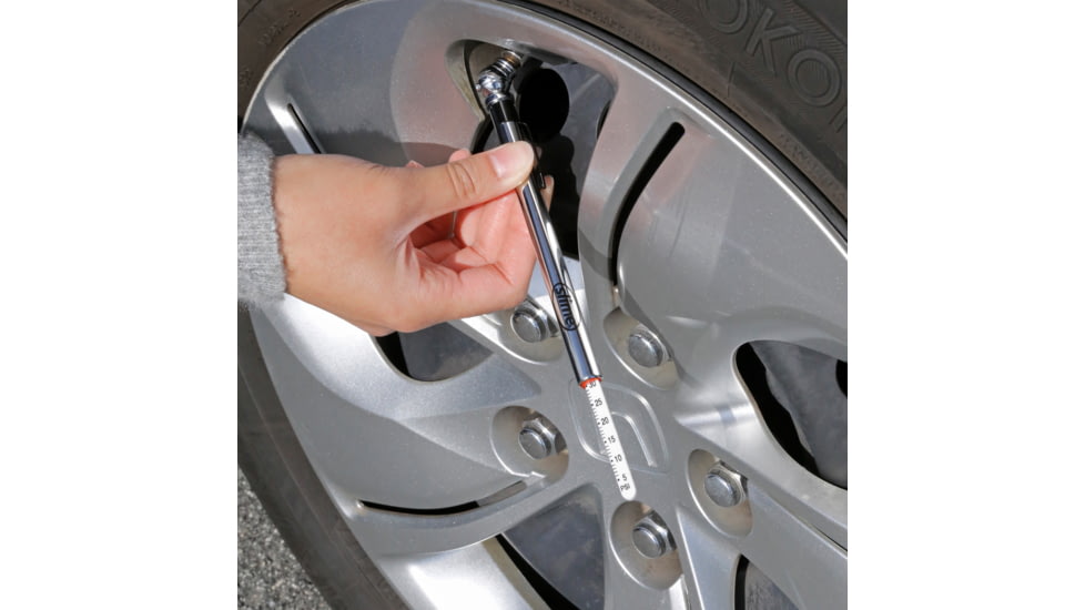 Slime Chrome Pencil Tire Gauge, w/Valve Caps, Silver, 2005-A