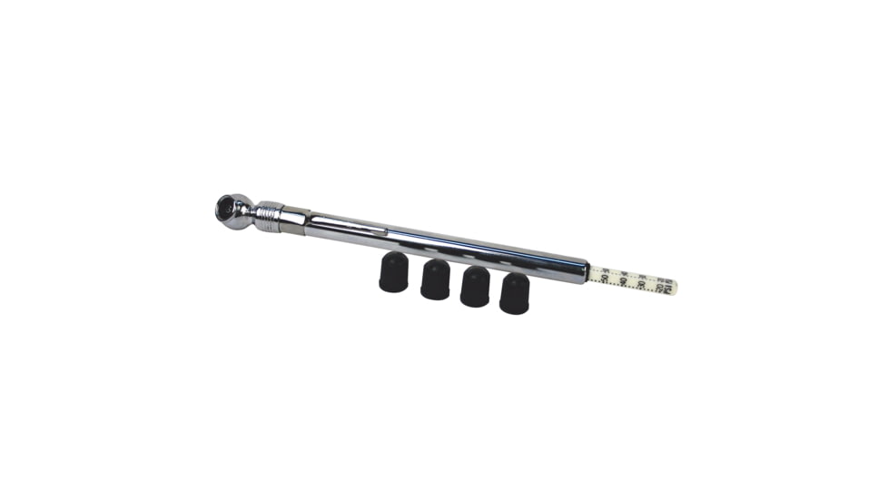Slime Chrome Pencil Tire Gauge, w/Valve Caps, Silver, 2005-A