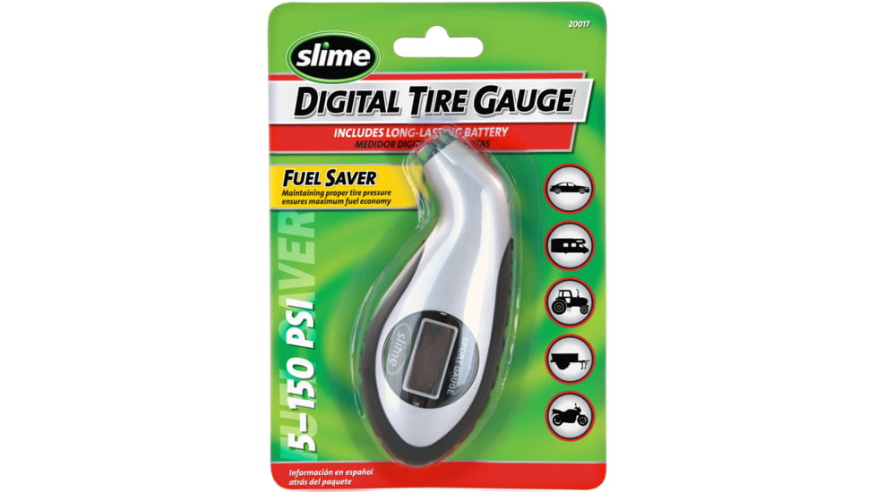 Slime Digital Sport Tire Gauge, 5-150 psi, Black, 20017