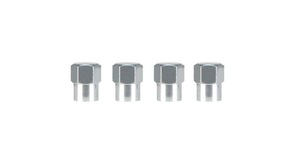 Slime Hex-Head Chrome Valve Caps, Silver, 2048-A