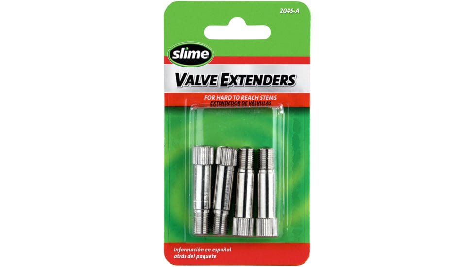 Slime Metal Tire Valve Extenders, Silver, 2045-A