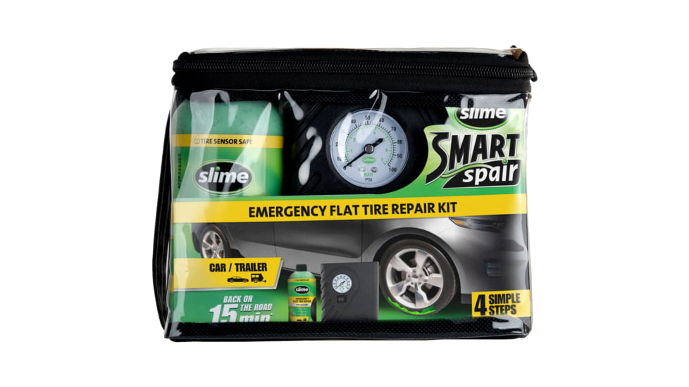 Slime Smart Spair Flat Tire Repair Kit, Black, 50107