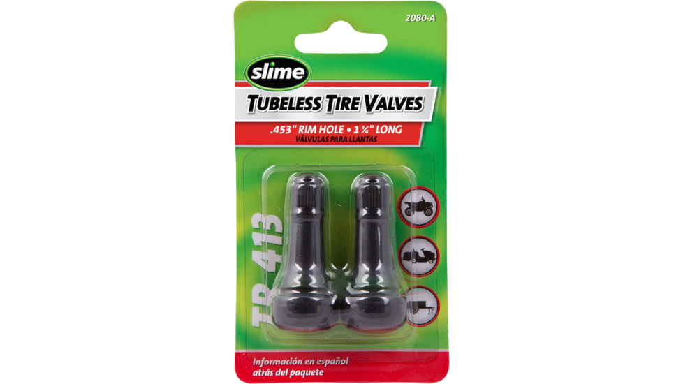 Slime Tubeless Tire Valves, f/ TR413, Black, 2080-A