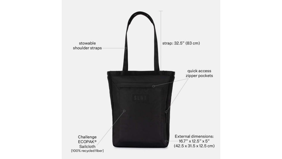 SLNT E3 Convertible Faraday Tote Bag, Black, 17L, SPB-EDC-02