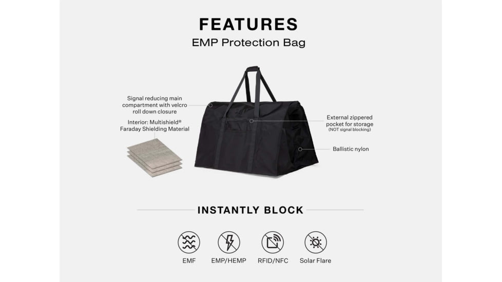 SLNT EMP Protection Bag, Black, 200L, SPUF-SPU2
