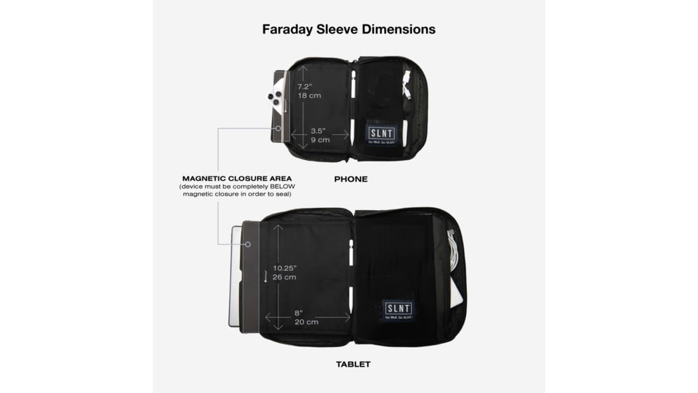 SLNT Essentials Faraday Tech Organizer, Phone, Black, 1.3L, SL-TOPH-01