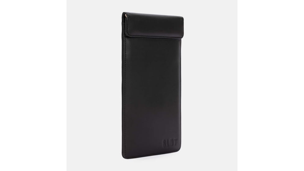 SLNT Faraday Phone Sleeve, Black Leather, Medium, SPS-MPBL