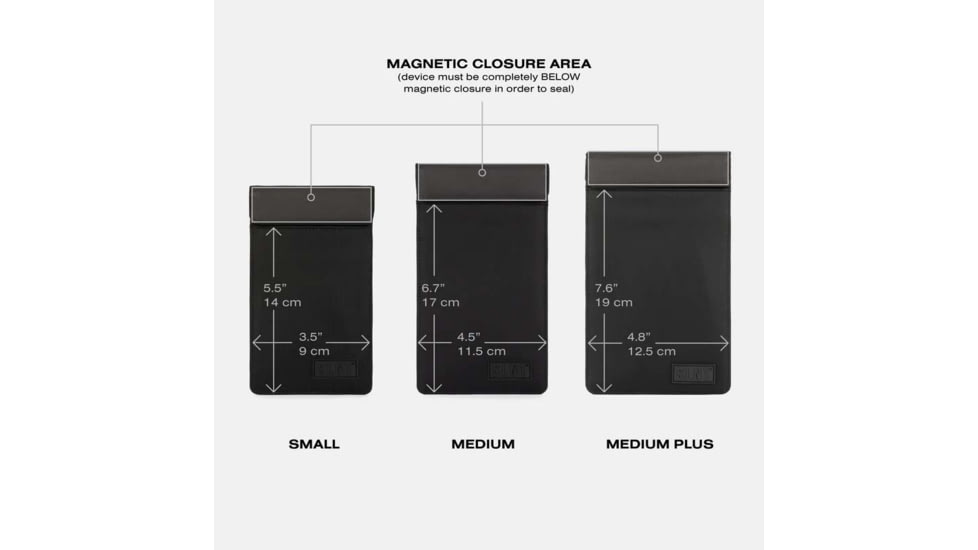 SLNT Faraday Phone Sleeve, Black Leather, Medium, SPS-MPBL