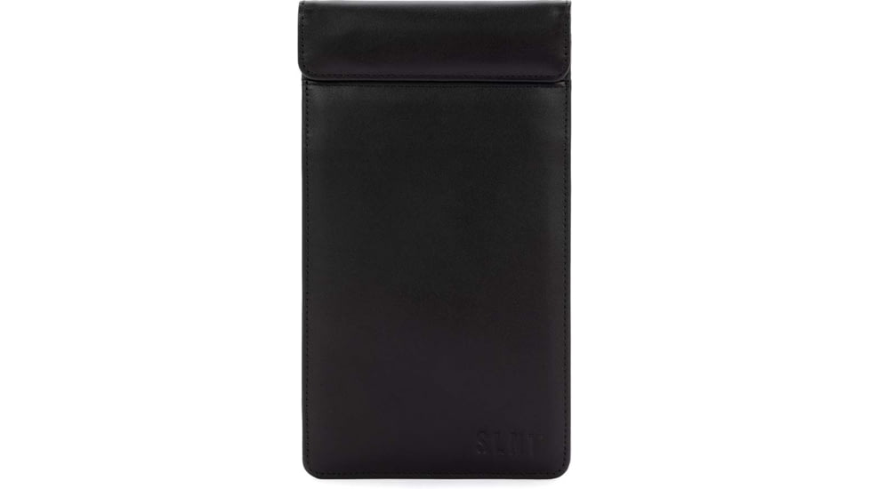 SLNT Faraday Phone Sleeve, Black Leather, Medium, SPS-MPBL