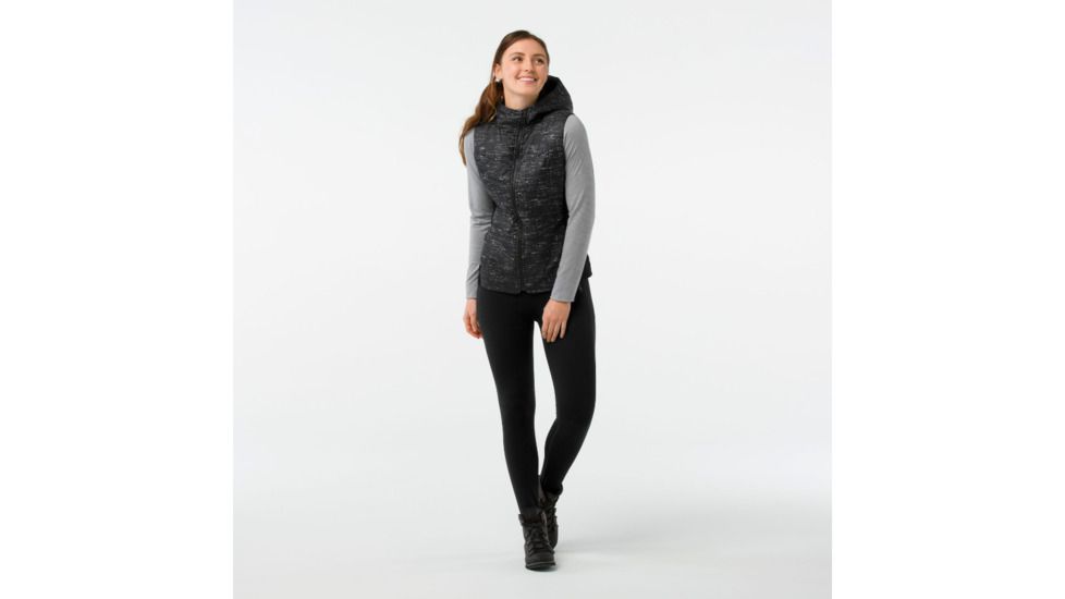 Smartwool Smartloft 60 Hoody Vest-Women's, Black-Light Gray, Extra Large, SW014072007-XL