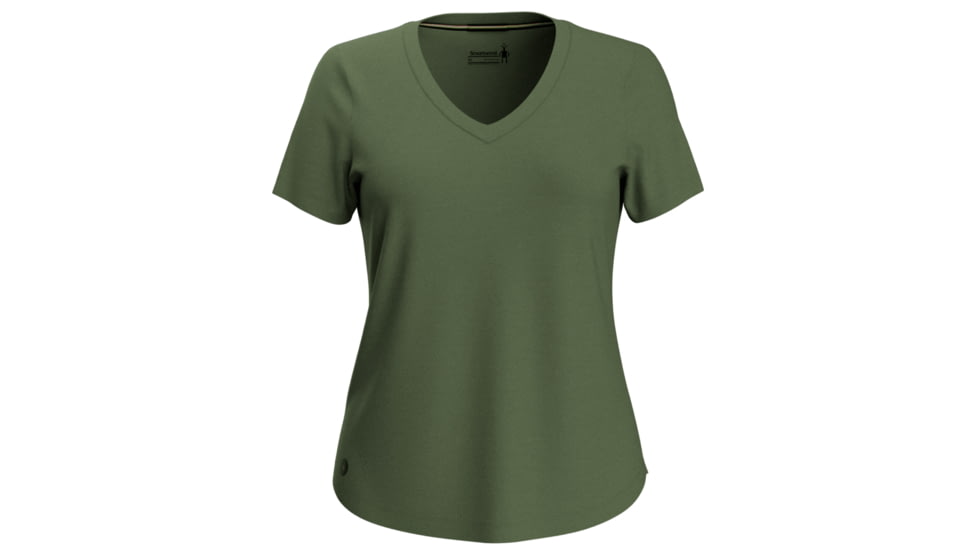 Smartwool Active Ultralite V-Neck Short Sleeve - Womens, Fern Green, Extra Large, SW016539N061XL
