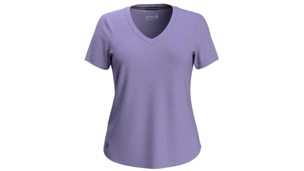 Smartwool Active Ultralite V-Neck Short Sleeve - Womens, Ultra Violet, Medium, SW016539L461M