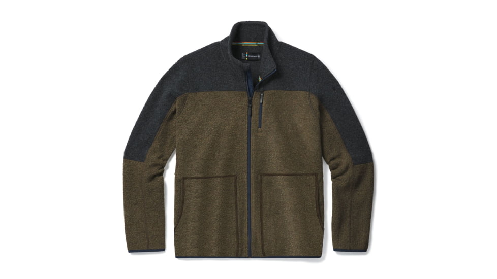 Smartwool Anchor Line Sherpa Full Zip Jacket - Mens, Olive, Small, SW016317023-S