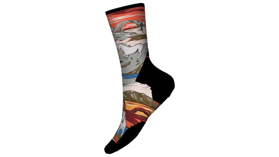 Smartwool Athlete Edition Run Trail Magic Crew Print Socks, Multi Color, Medium, SW0019741501-M