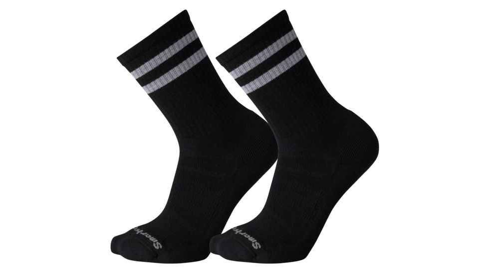 Smartwool Athletic Light Elite Stripe Crew 2 Pack Socks - Mens, Black, Medium, SW004113001-M
