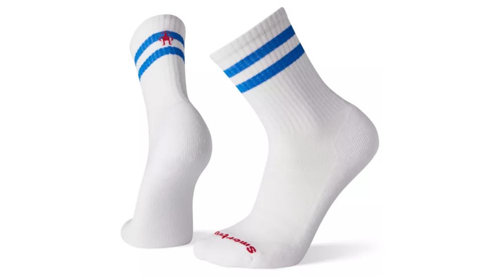 Smartwool Athletic Light Elite Stripe Crew Socks - Mens, Bright Blue, Extra Large, SW001249378-XL