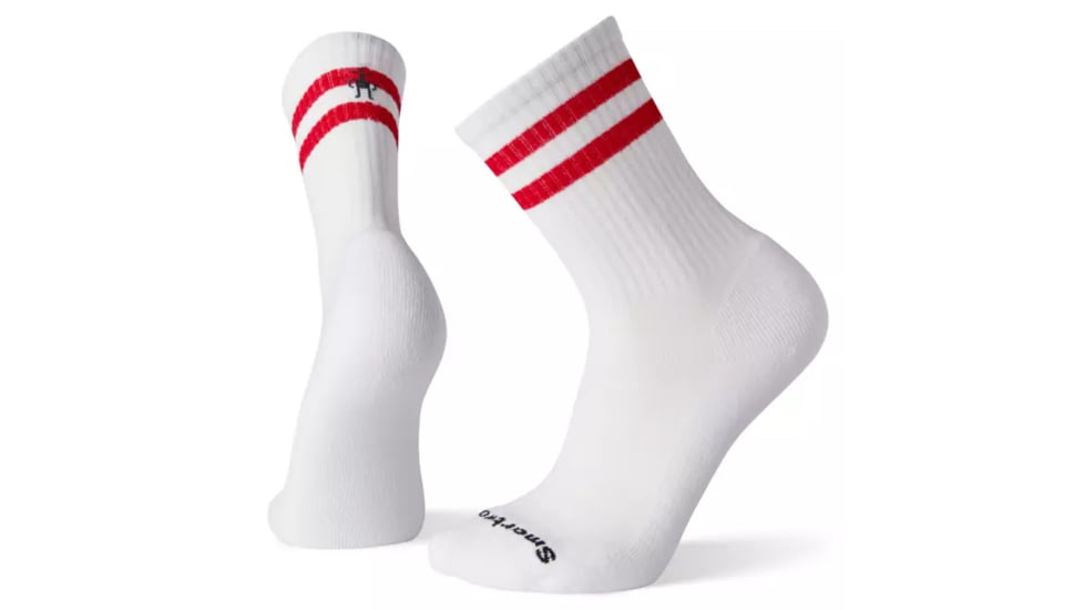 Smartwool Athletic Light Elite Stripe Crew Socks - Mens, Crimson, Large, SW001249151-L