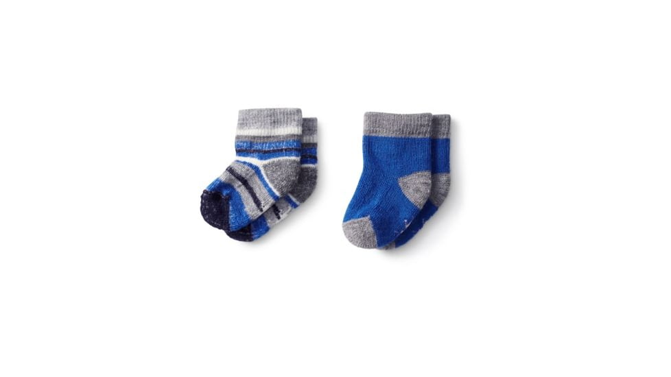Smartwool Baby Bootie Batch Socks, Gray/Bright Blue, 12 M SW0SC683051-12M