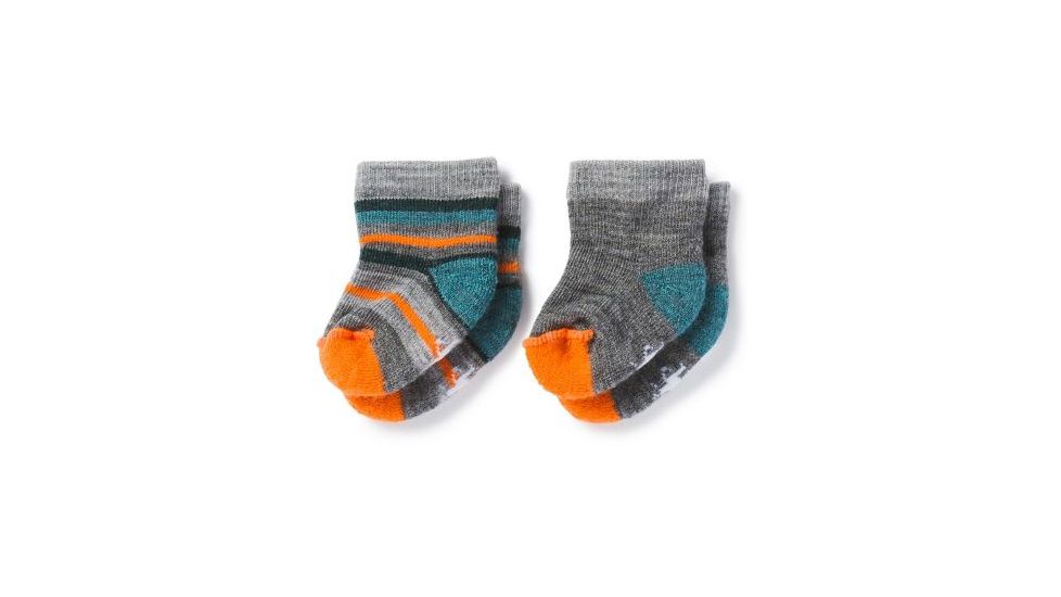 Smartwool Bootie Batch Sock - Kids, Medium Gray Heather-Mediterranean H, 6M SW0SC683A54-6M