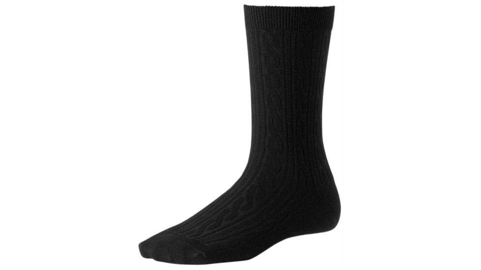 Smartwool Cable Crew Sock - Women's-Black-Large