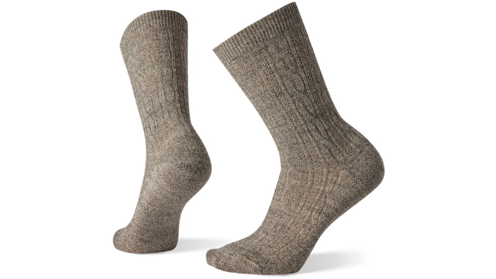 Smartwool Cable Crew Sock - Womens, Taupe/Natural Marl, Medium, SW005005G26-TA/NM-Medium