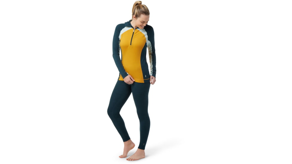 Smartwool Classic Thermal Merino Base Layer 1/2 Zip Hoodie - Womens, K41 Honey Gold Heather, Small, SW016719K41S