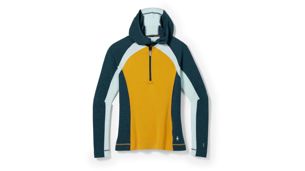 Smartwool Classic Thermal Merino Base Layer 1/2 Zip Hoodie - Womens, K41 Honey Gold Heather, Small, SW016719K41S