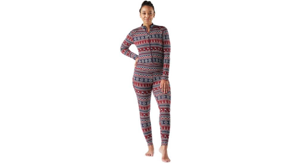 Smartwool Classic Thermal Merino Base Layer One Piece - Womens, Currant Alpine Apres, Extra Small, SW002985P9010XS000