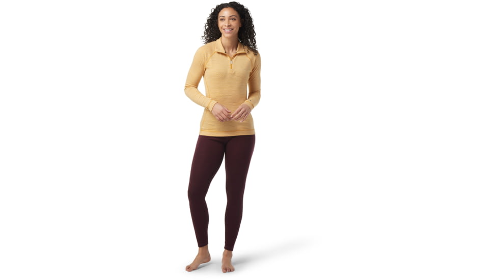 Smartwool Classic Thermal Merino Base Layer Pattern 1/4 Zip - Womens, K79 Honey Gold Dot, Medium, SW016375K79M