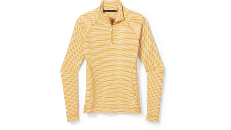 Smartwool Classic Thermal Merino Base Layer Pattern 1/4 Zip - Womens, K79 Honey Gold Dot, Medium, SW016375K79M