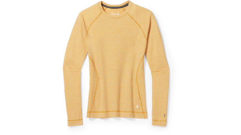 Smartwool Classic Thermal Merino Base Layer Pattern Crew - Womens, K79 Honey Gold Dot, Large, SW016371K79L
