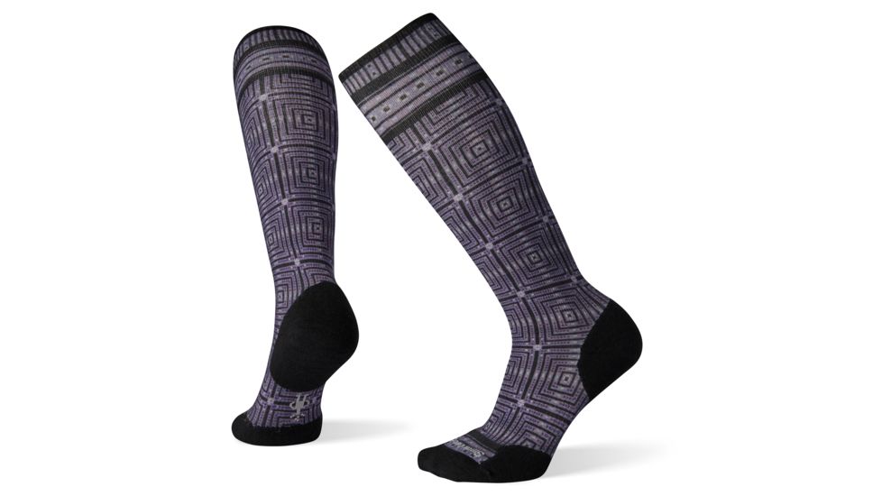 Smartwool Compression Cruise Director Print OTC Socks - Womens, Charcoal, Medium, SW003947003-M