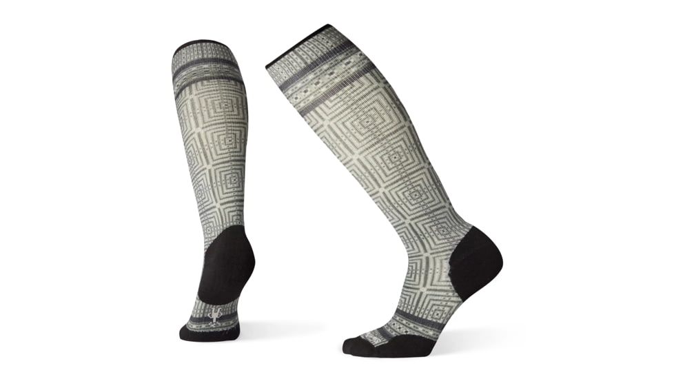 Smartwool Compression Cruise Director Print OTC Socks - Womens, Medium Gray, Large, SW003947052-L