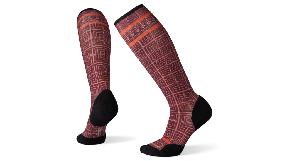 Smartwool Compression Cruise Director Print OTC Socks - Womens, Woodsmoke, Large, SW003947B84-L