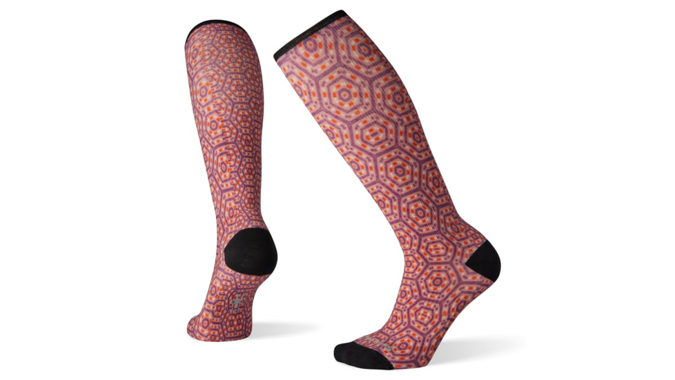 Smartwool Compression Hexa-Jet Print OTC Socks - Womens, Nostalgia Rose, Large, SW003991A32-L
