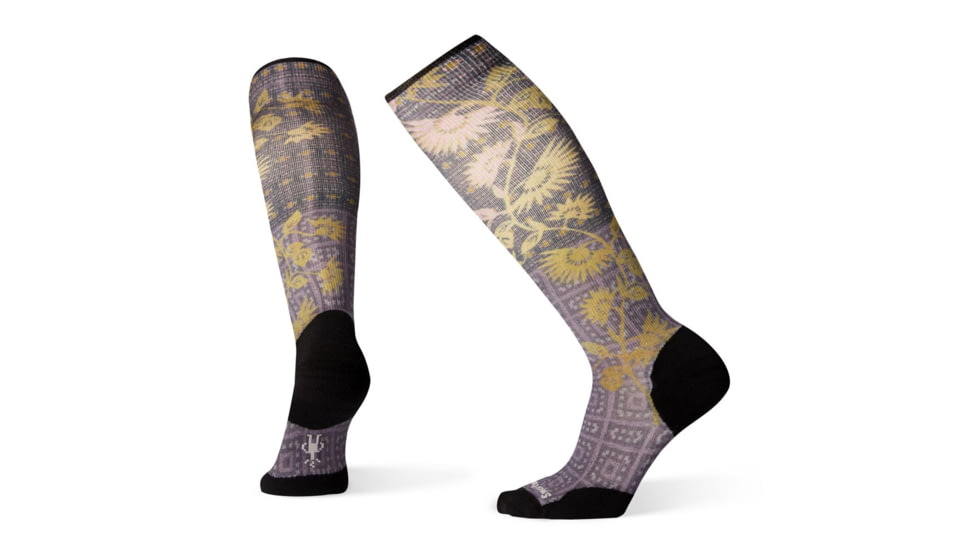 Smartwool Compression Sightseeing Sunflower Print OTC Socks - Womens, Mountain Purple, Small, SW003990591-S