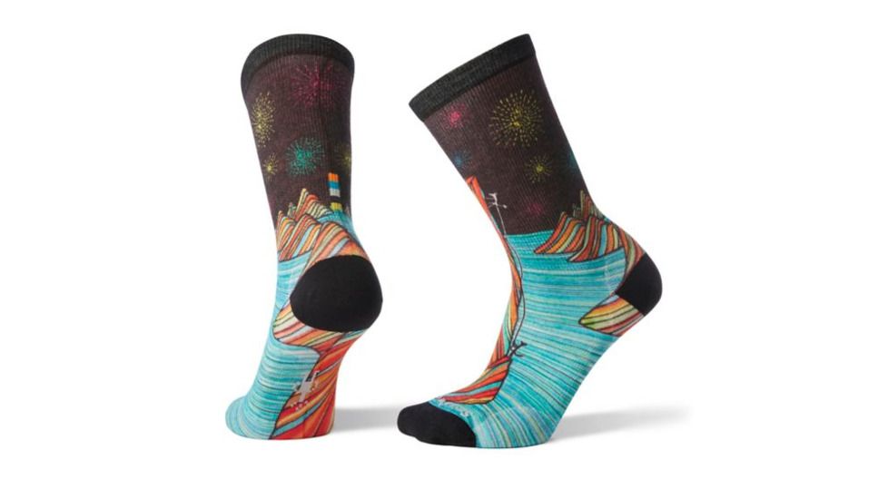 Smartwool Curated Rainbow Mountain Climb Crew - Womens, Black, Medium, SW010462001-M