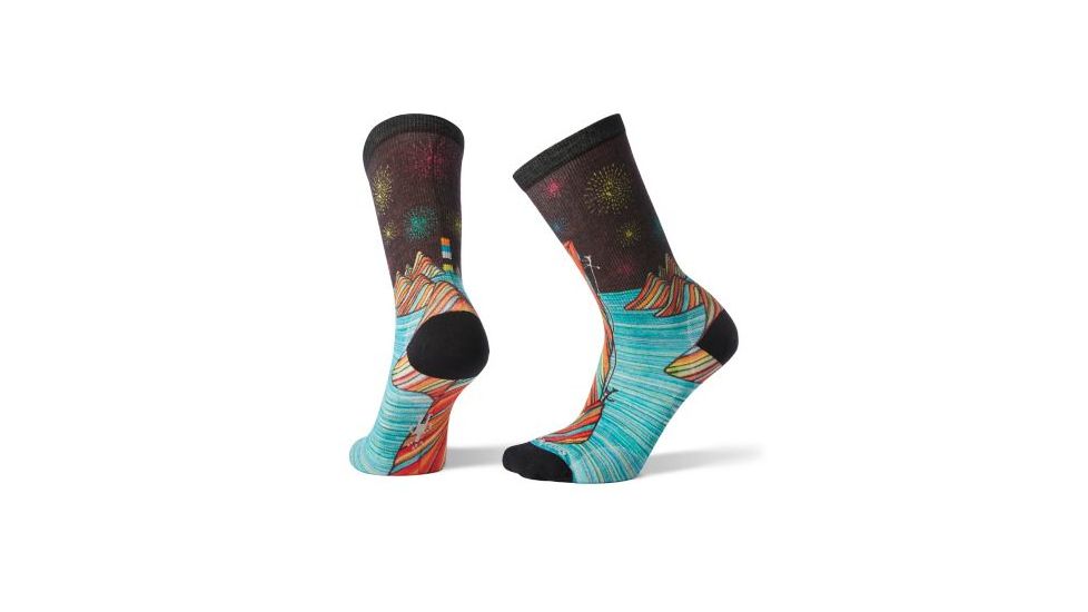 Smartwool Curated Rainbow Mountain Climb Crew - Womens, Black, Medium, SW010462001-M