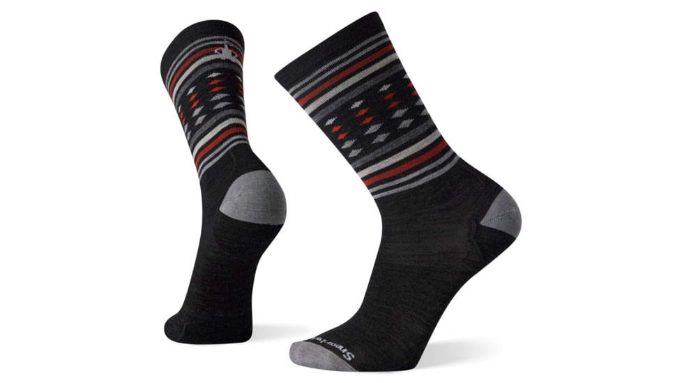 Smartwool Everyday Classic Stripe Crew Socks - Mens, Charcoal, Medium, SW001589003M