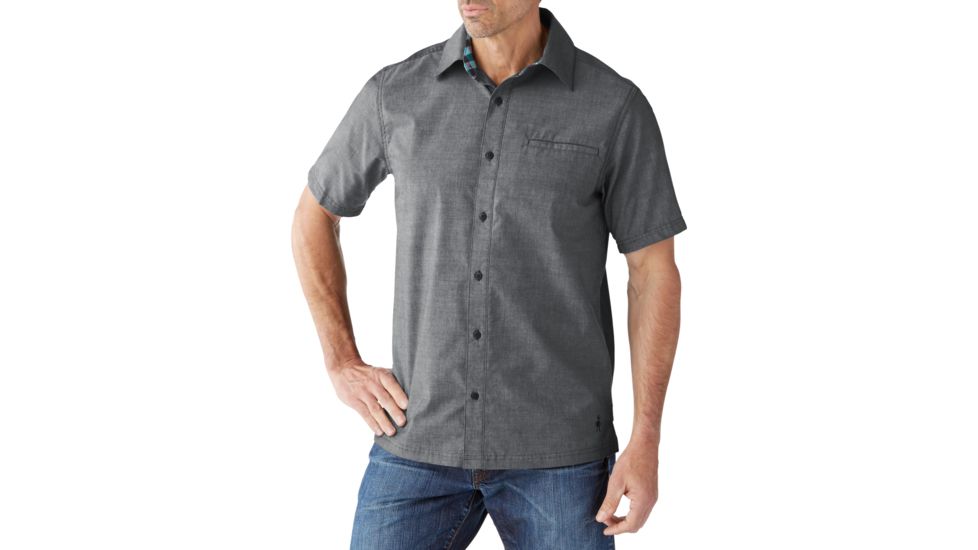 Smartwool Everyday Exploration Chambray SS Shirt Mens, Dark Blue, L, SW000332491-L