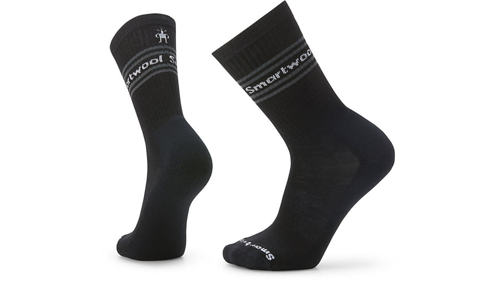 Smartwool Everyday Logo Crew Socks, Black, Medium, SW0018830011-001 BLACK-M