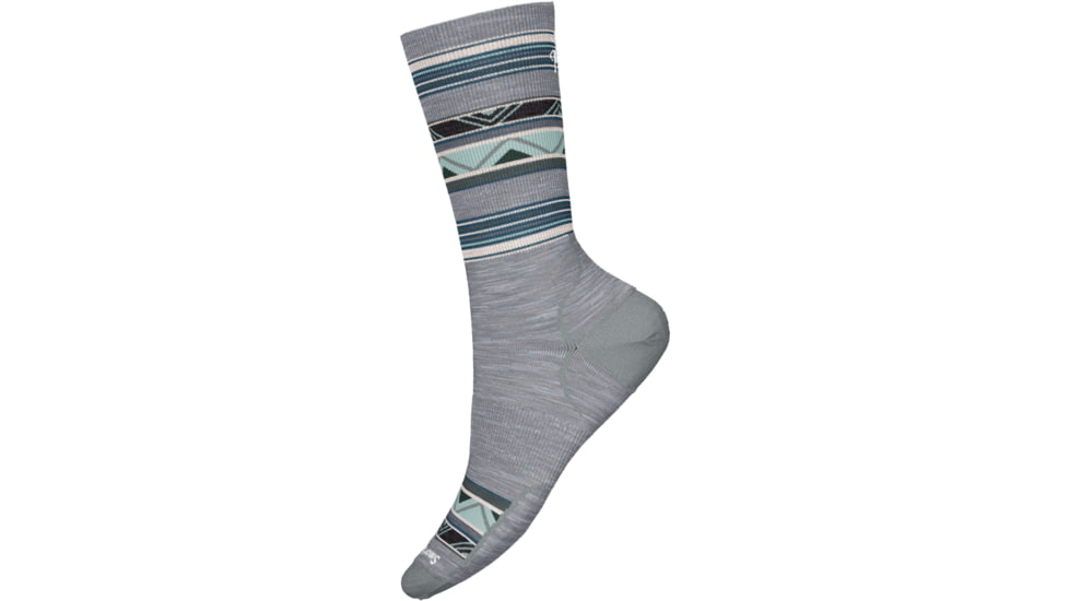 Smartwool Everyday Zig Zag Valley Crew Socks, Light Gray, Large, SW0019980391-L