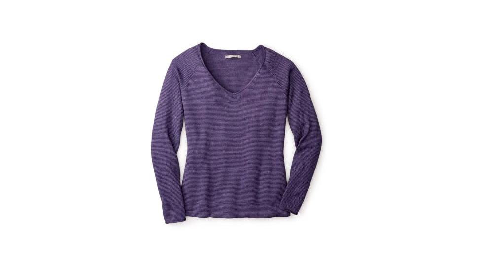 Smartwool Granite Falls Micro Stripe V-Neck Sweater - Womens, Mountain Purple Heather, Extra Small, SW000126592XS